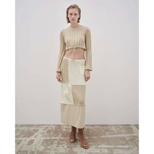 ZARA Cream Patchwork Skirt